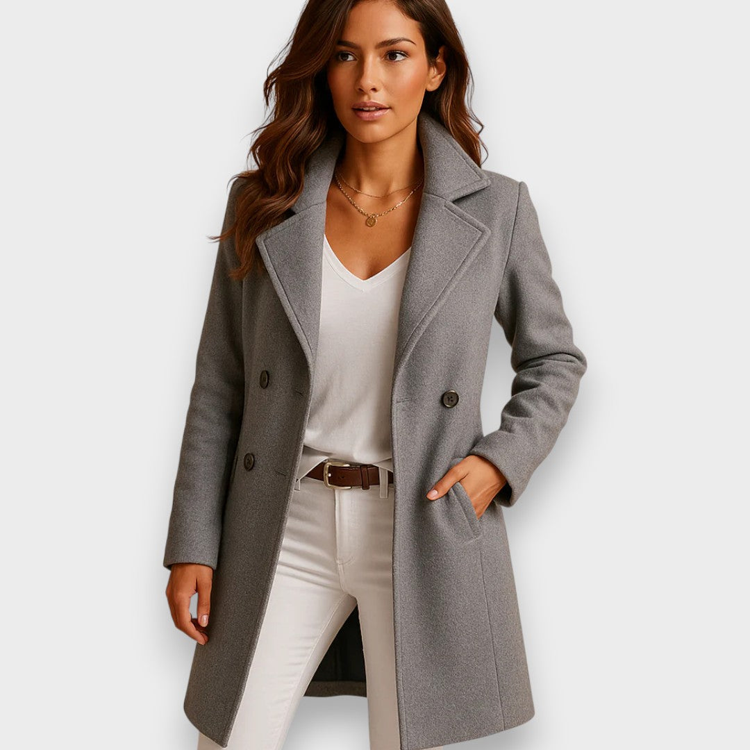 Women's Mid Length Coat with Structured Fit - photo 2