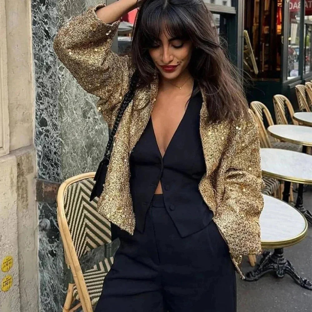 Elena - Chic women's jacket with sequins and an elegant cut - photo 3
