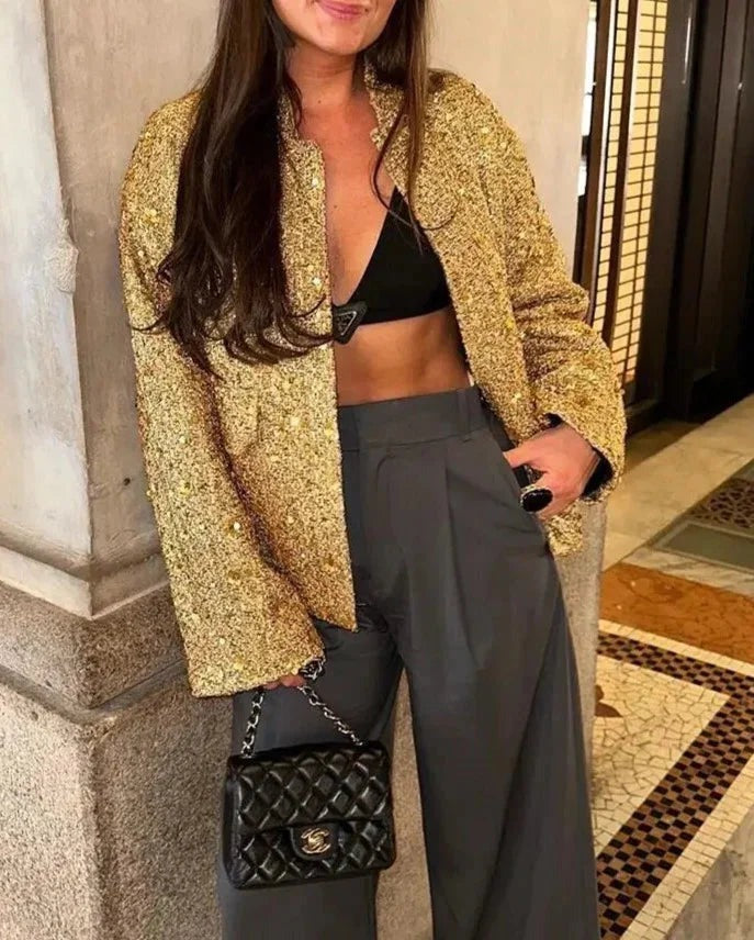 Elena - Chic women's jacket with sequins and an elegant cut - photo 6