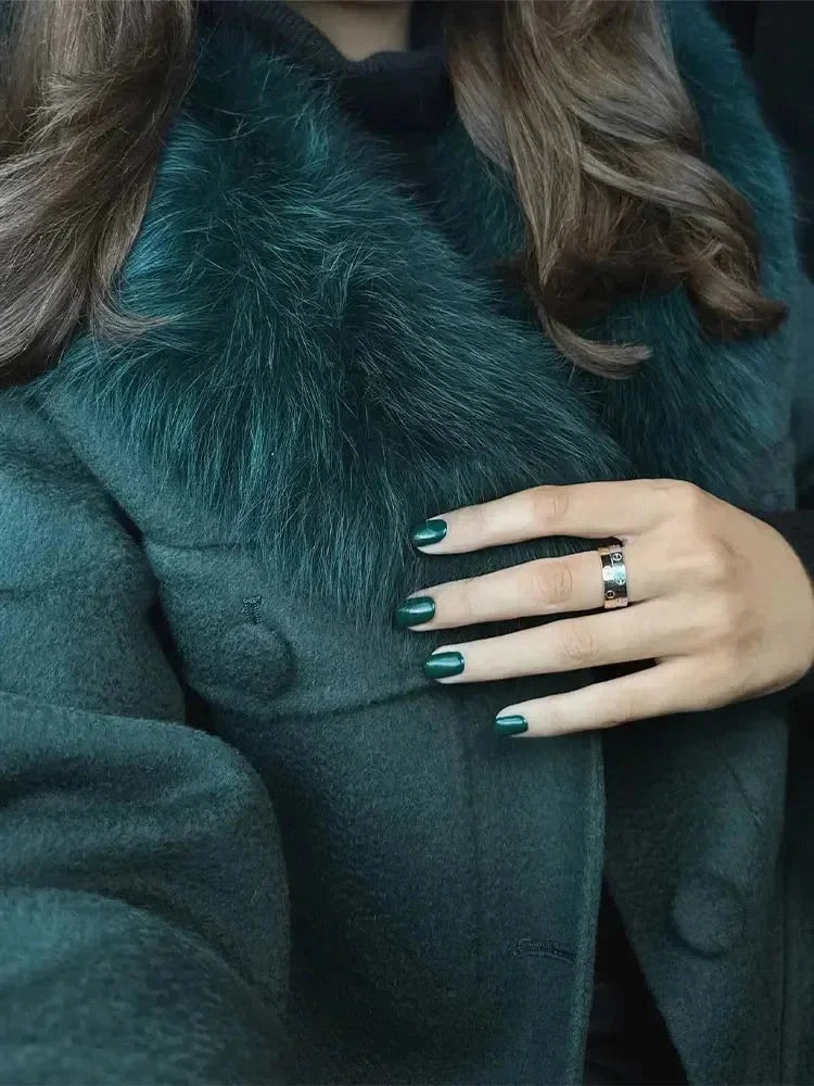 Letty - Women's Blazer with Faux Fur Collar