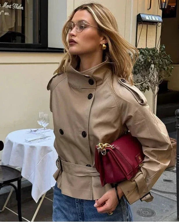 Amara - Women's double-breasted beige trench jacket - photo 1