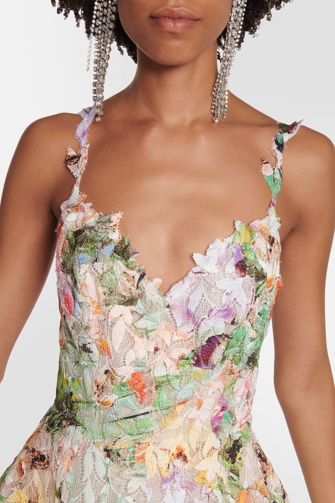 Bellarose - Rochie midi din dantelă cu broderie florală, ținută de vară elegantă și romantică