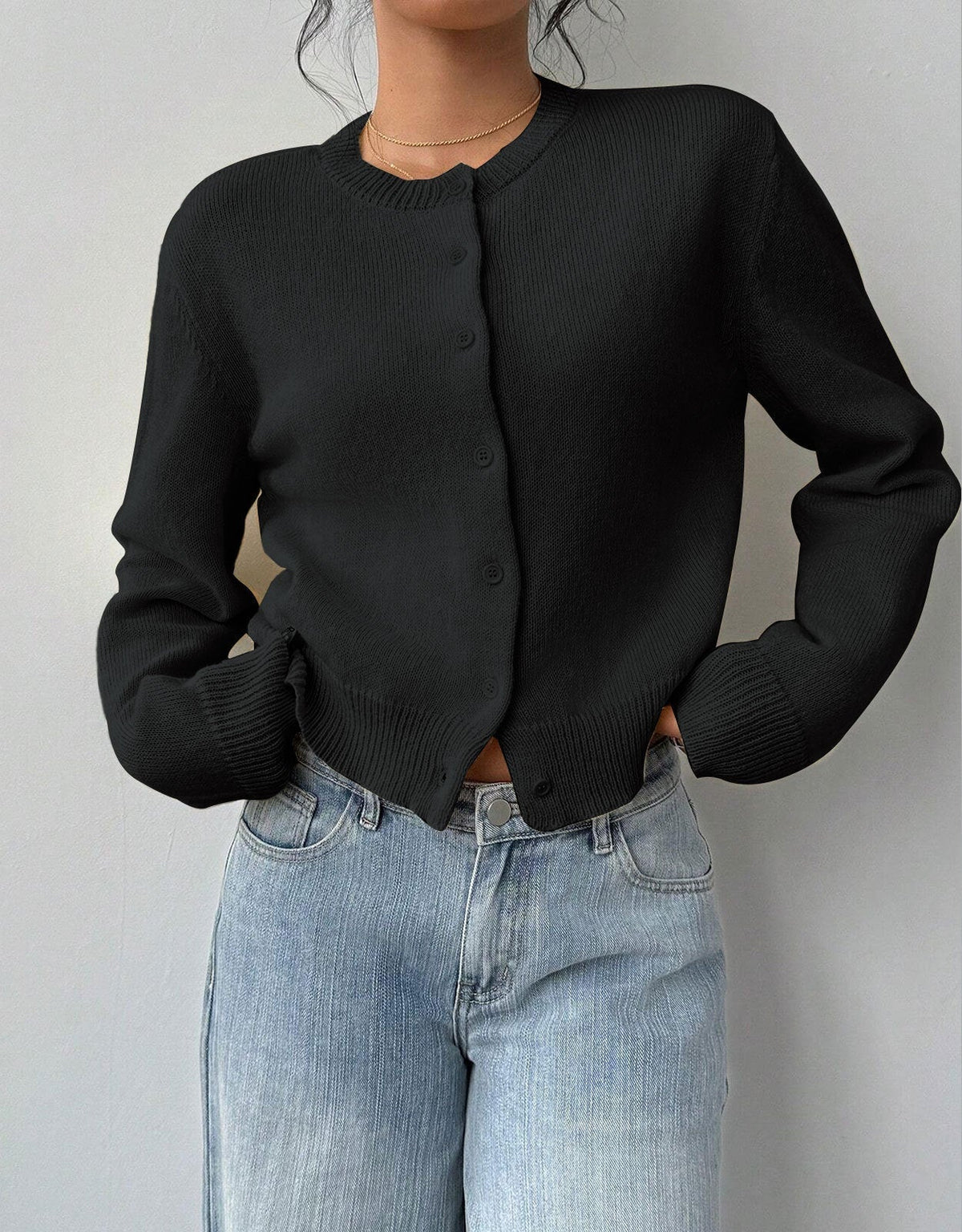 Whitney - Women's Ribbed Cardigan with Button Front - photo 3