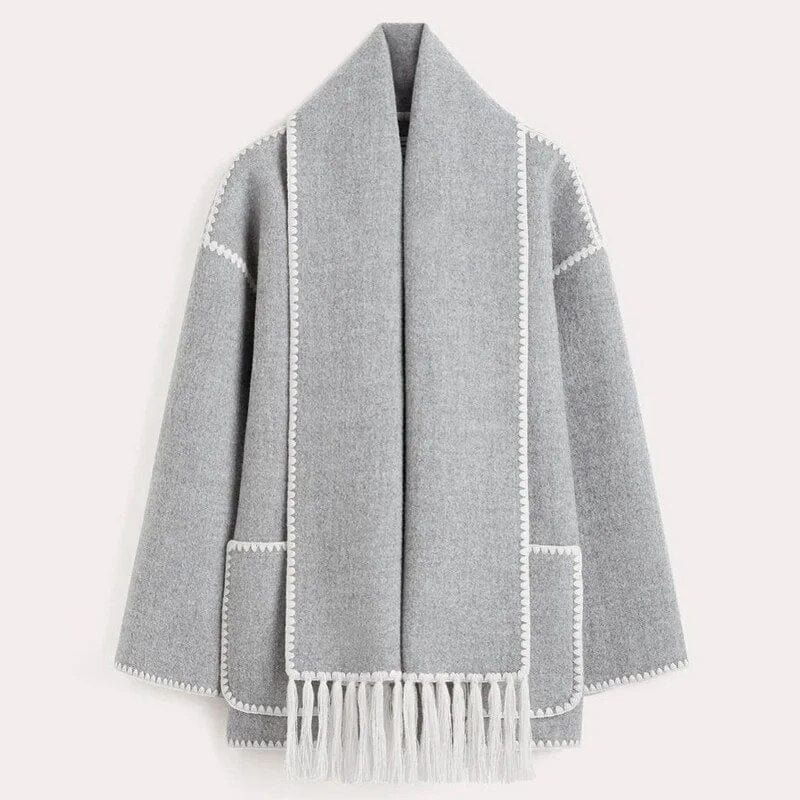 Wilhelmina - Women's Fringe Trim Open Front Cardigan - photo 6