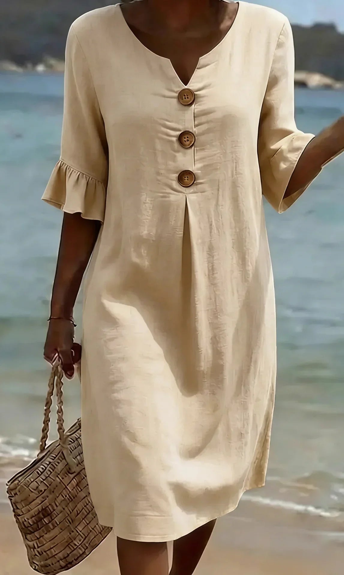 Kara - Women's Mini Dress with Buttons
