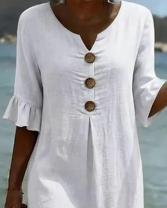 Kara - Women's Mini Dress with Buttons