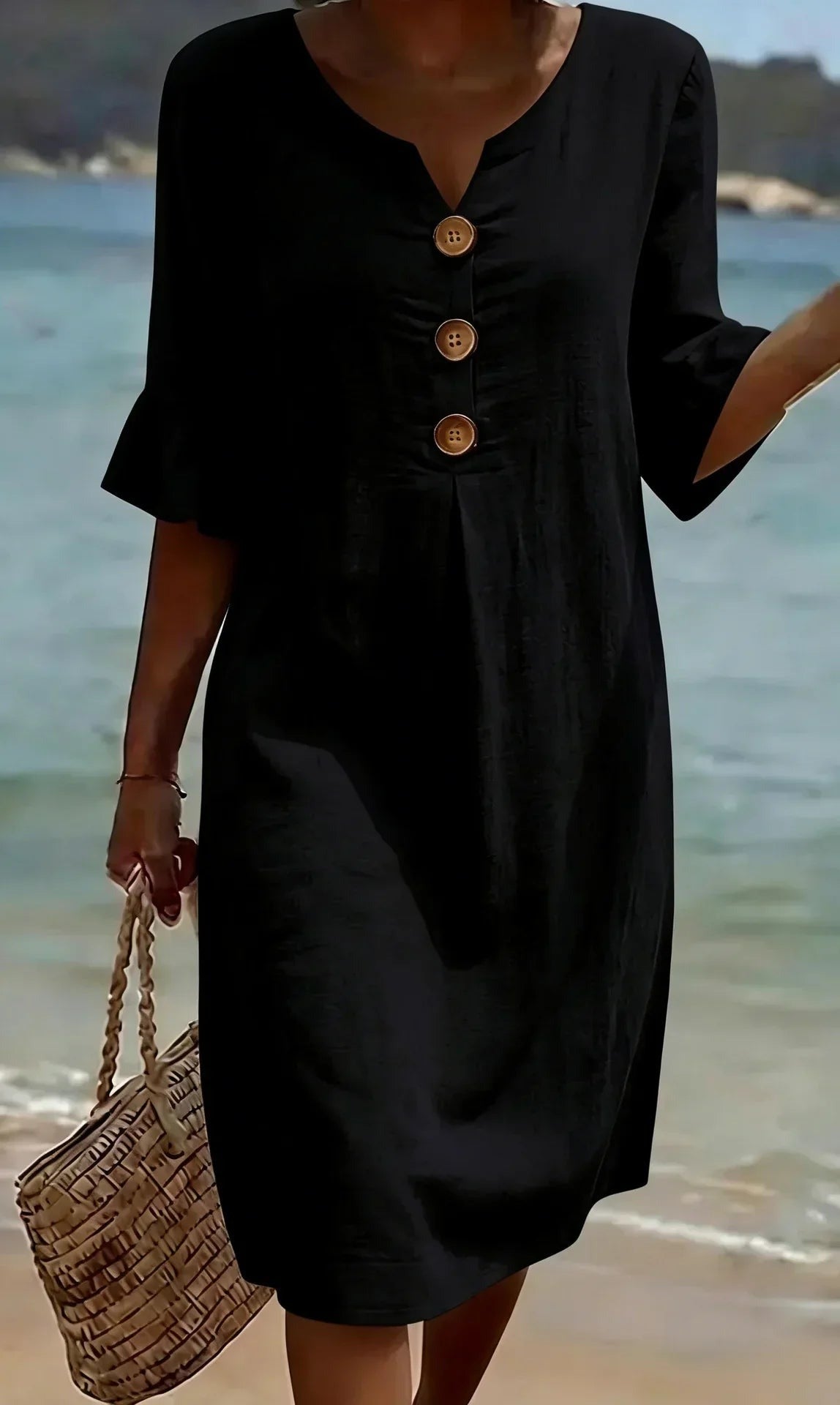 Kara - Women's Mini Dress with Buttons