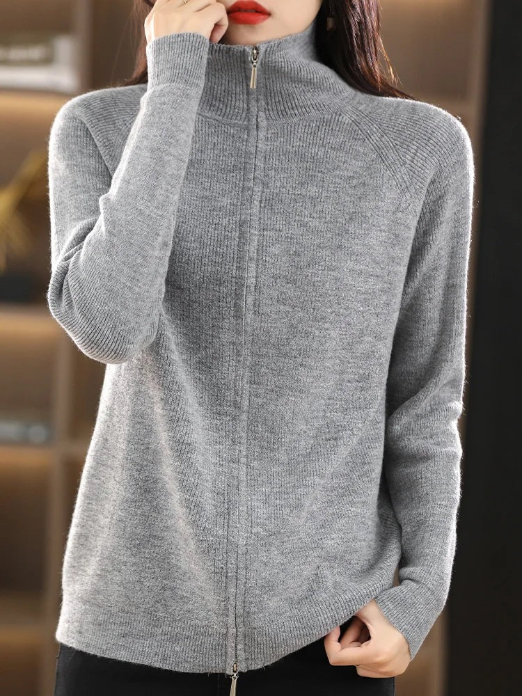 Winona - Women's Cardigan with Dual Zip Closure - photo 7