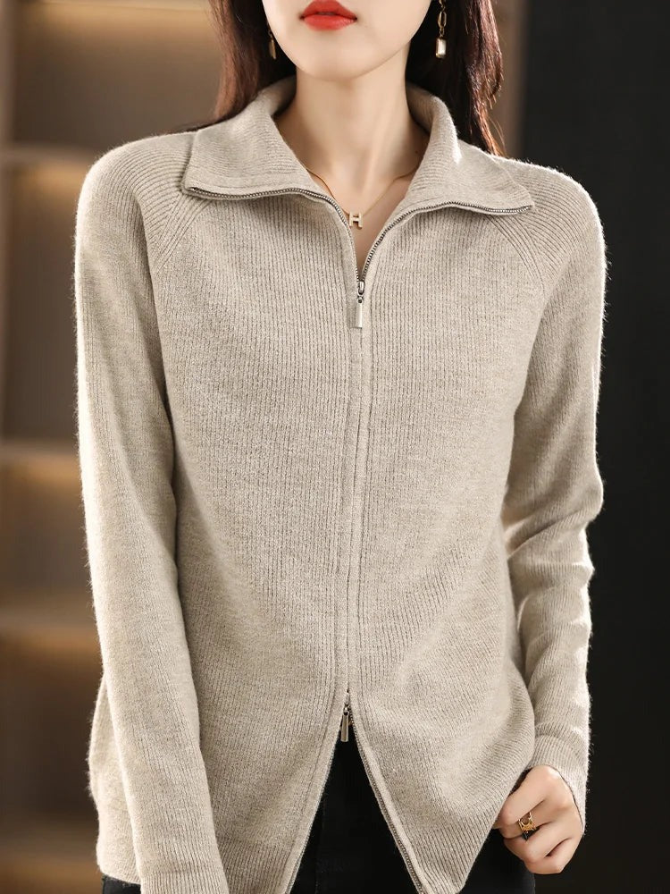 Winona - Women's Cardigan with Dual Zip Closure - photo 9