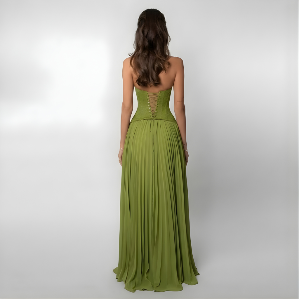 Winsome - Women's Flowing Maxi Dress with Pleats - photo 4