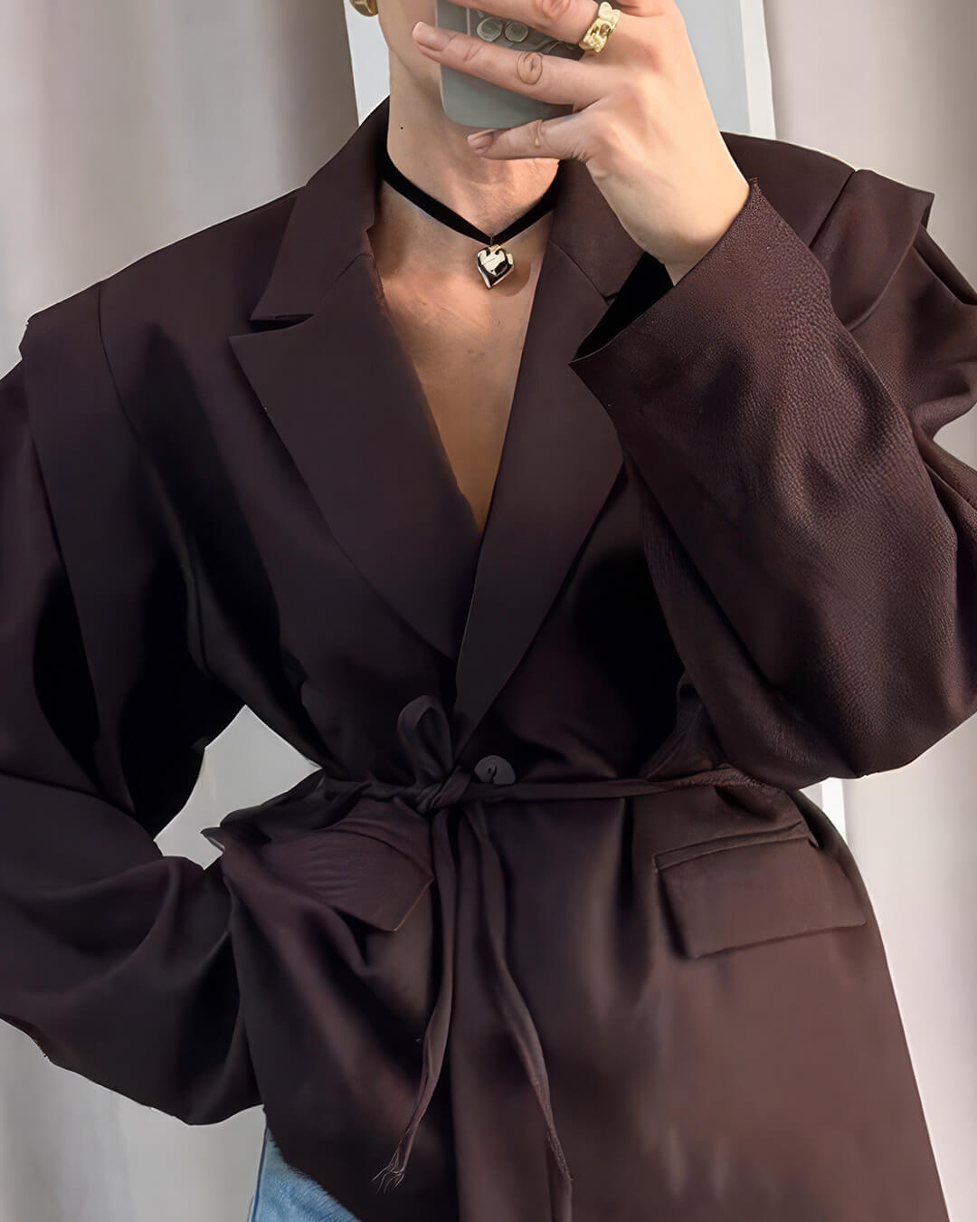 Belinda – Blazer de damă cu cordon și mâneci largi