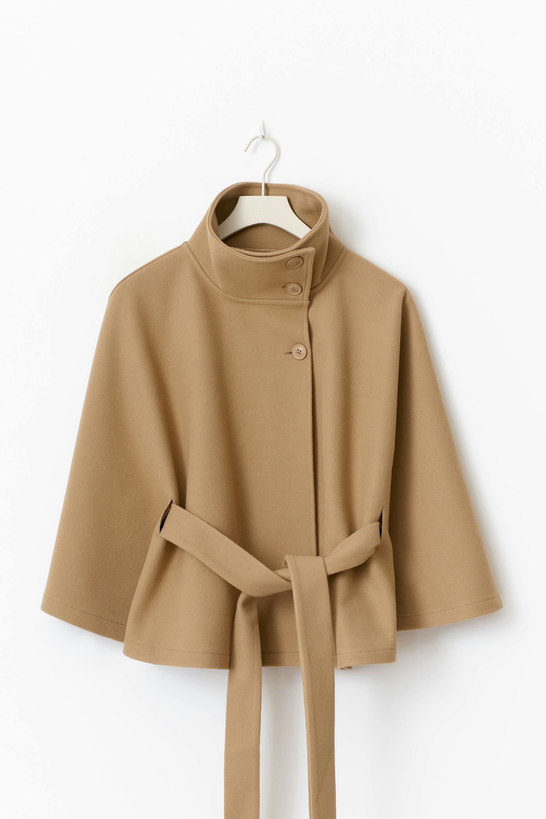 Women's Belted Cape with High Collar - photo 11