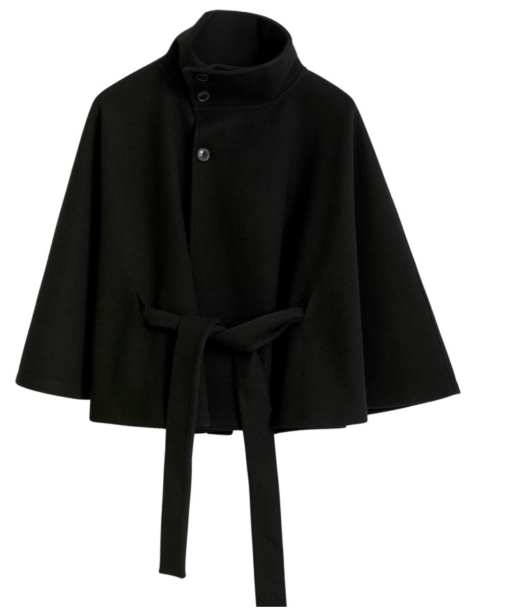 Women's Belted Cape with High Collar - photo 13