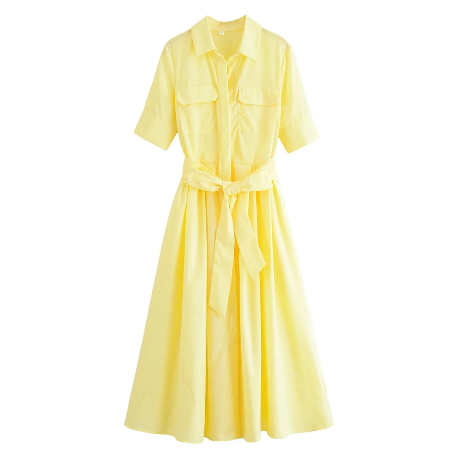 Beth - Abito chemisier midi da donna con cintura