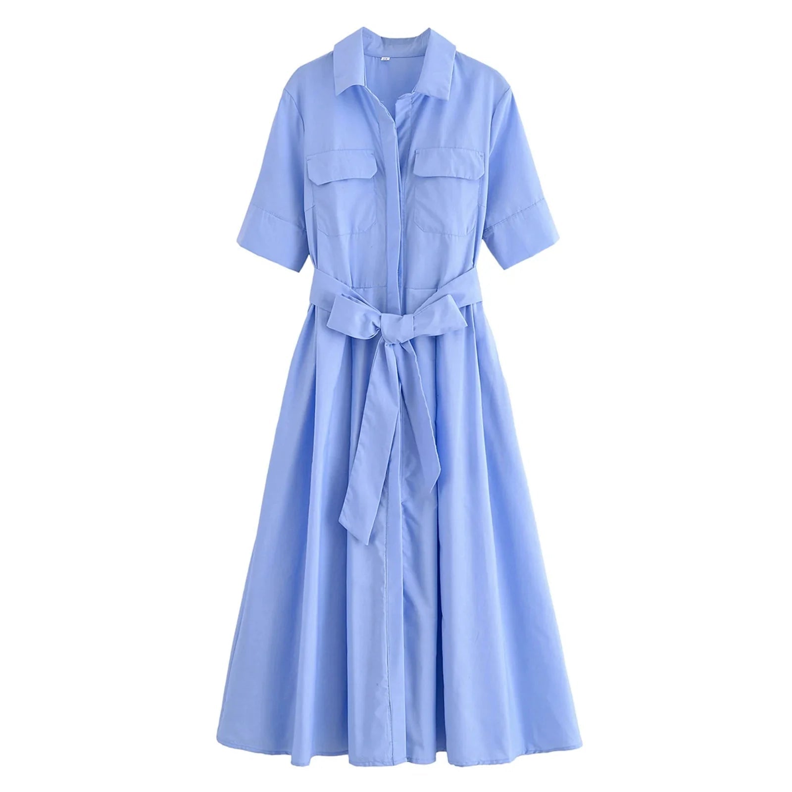 Beth - Abito chemisier midi da donna con cintura