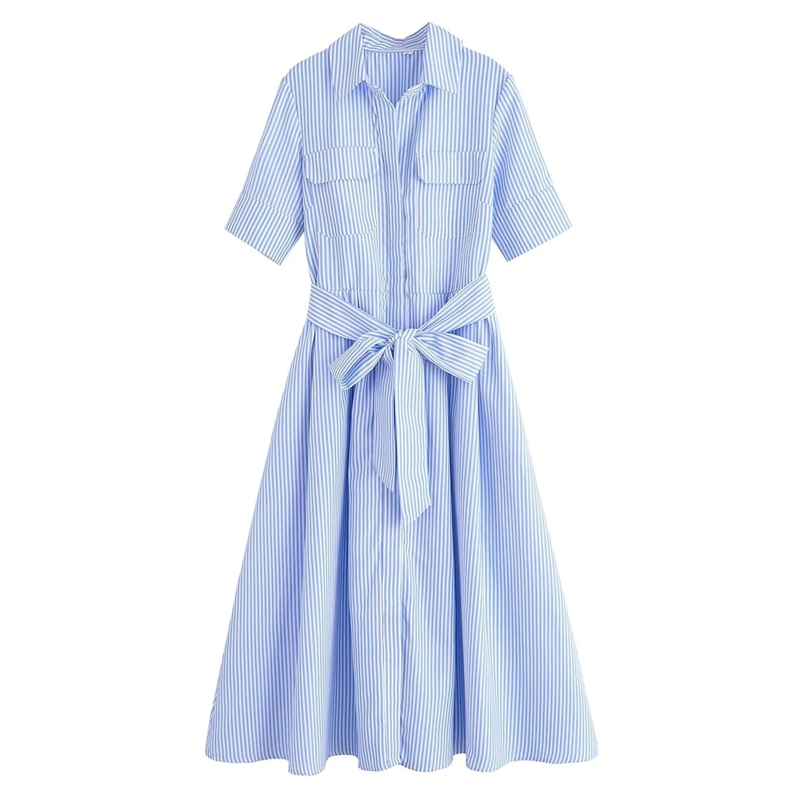 Beth - Abito chemisier midi da donna con cintura