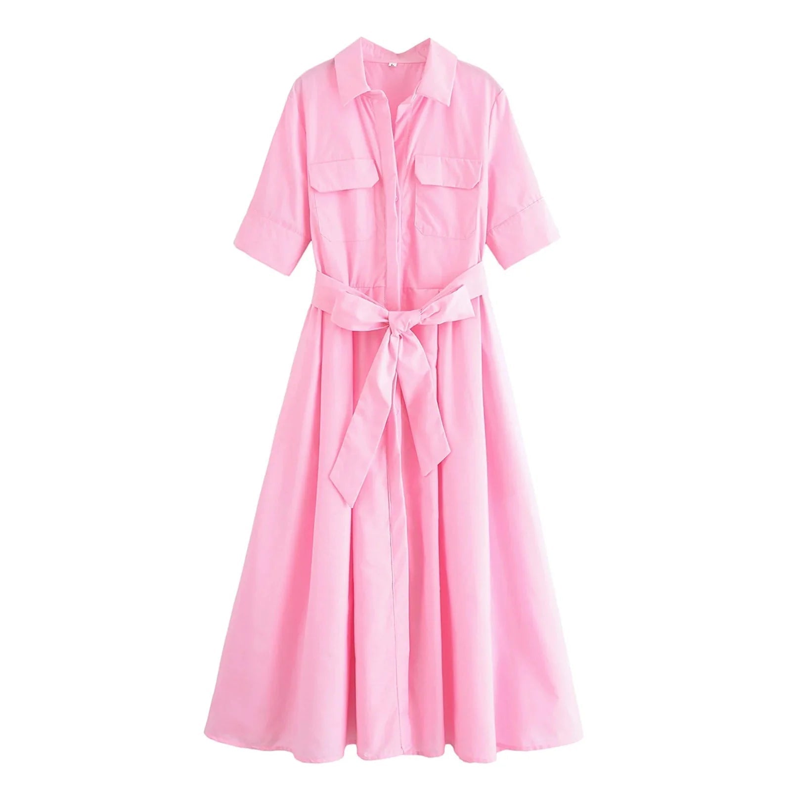Beth - Abito chemisier midi da donna con cintura