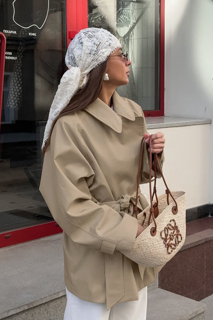 Josie - Trench coat da donna avvolgente con cintura e colletto a punta