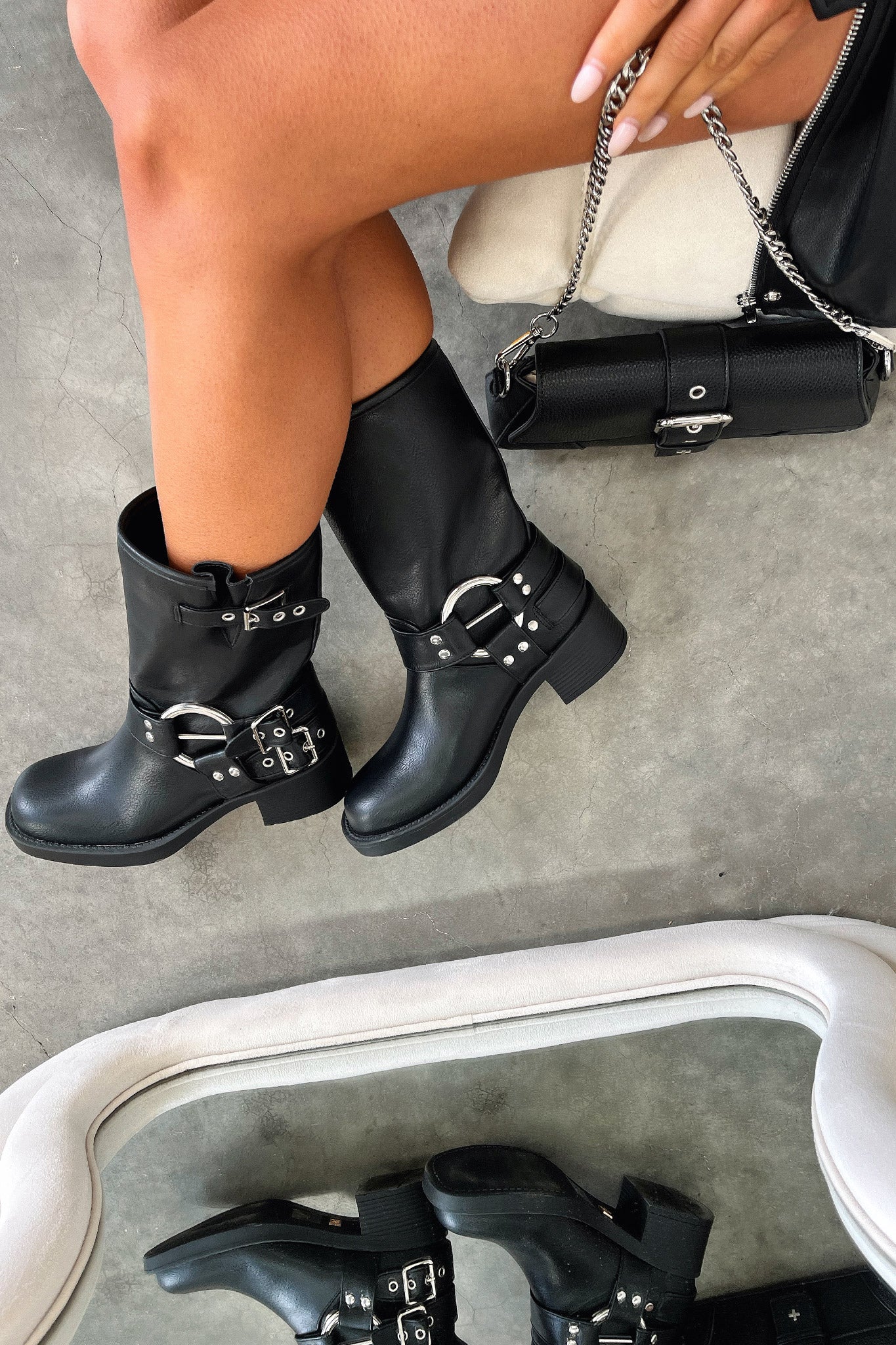 Boots For Women | Ankle Block Heel Buckle Strap