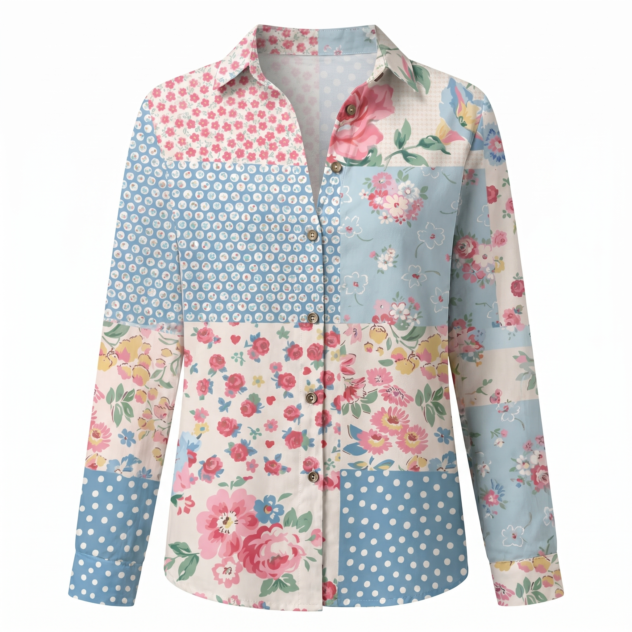 Women's Blouse | Abstract Print Split Neck