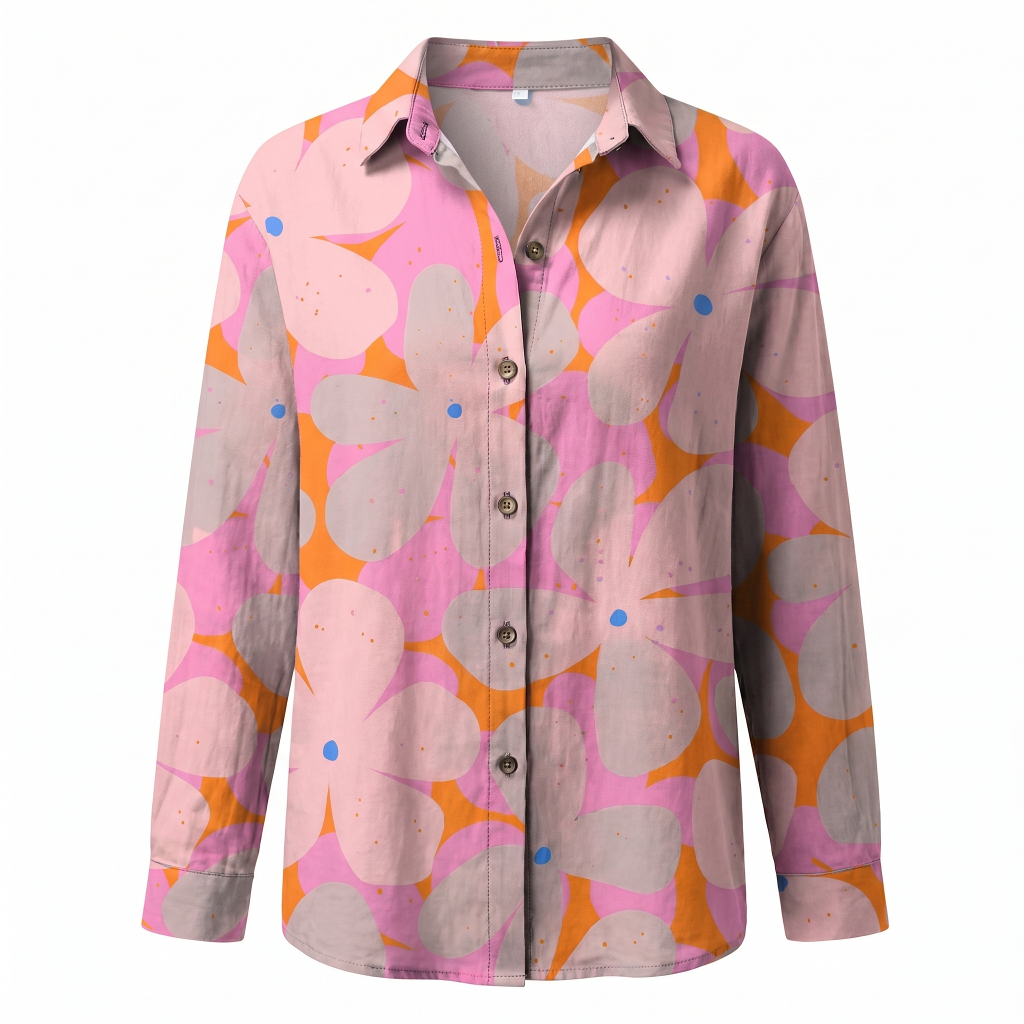 Women's Blouse | Abstract Print Split Neck