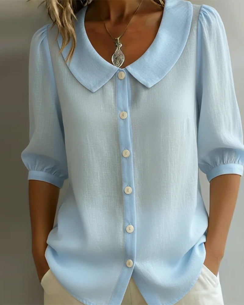 Opal - Women's Blouse with Peter Pan Collar 3/4 Sleeve - photo 1
