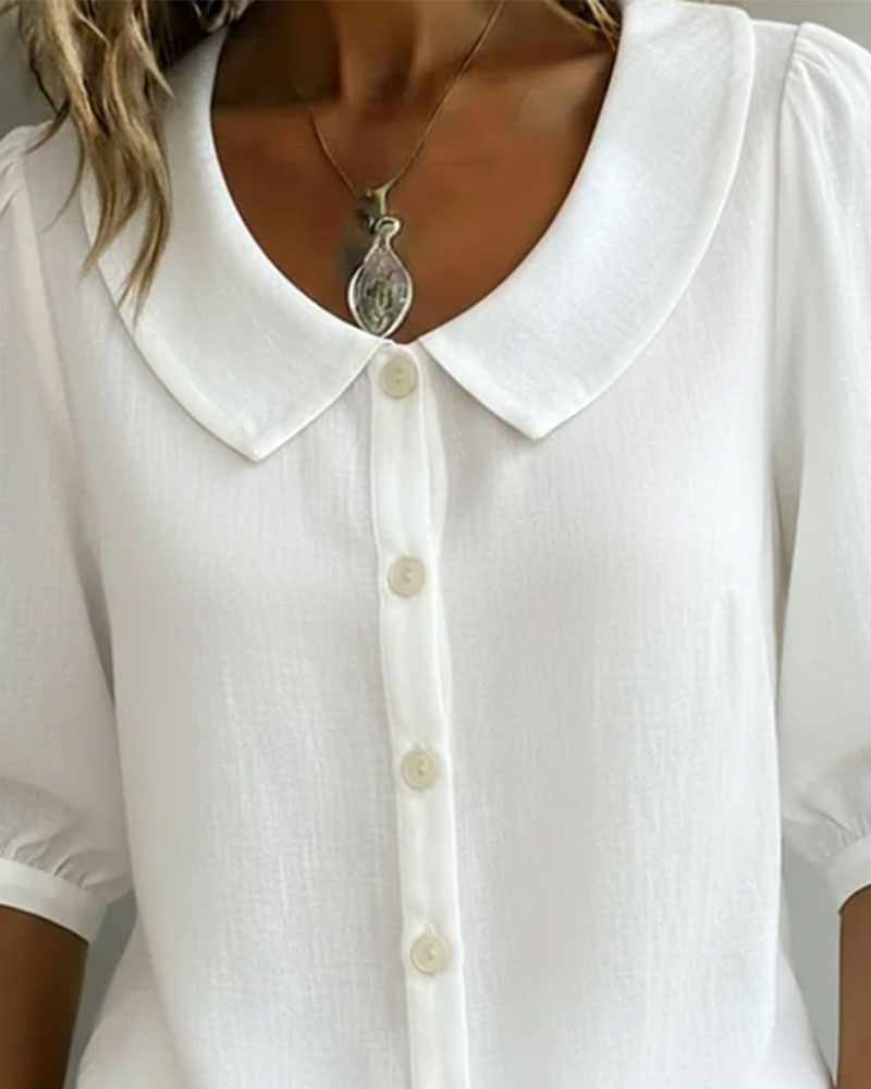 Opal - Women's Blouse with Peter Pan Collar 3/4 Sleeve - photo 8