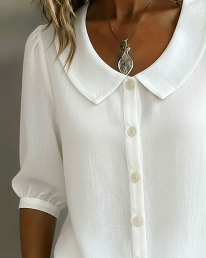 Opal - Women's Blouse with Peter Pan Collar 3/4 Sleeve - photo 9