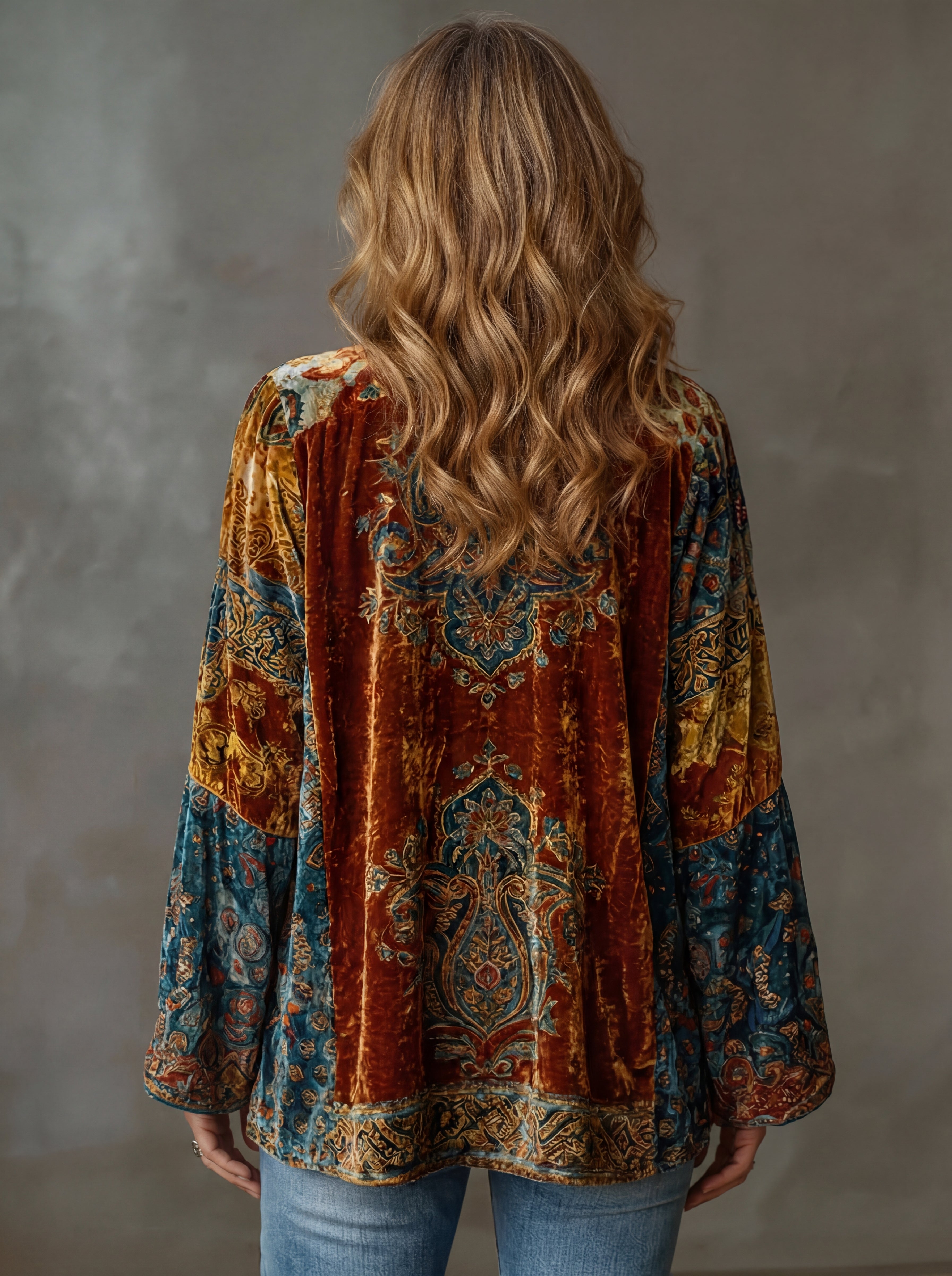 Odessa - Women's Cardigan with Bohemian Kimono and Artistic Motifs - photo 2