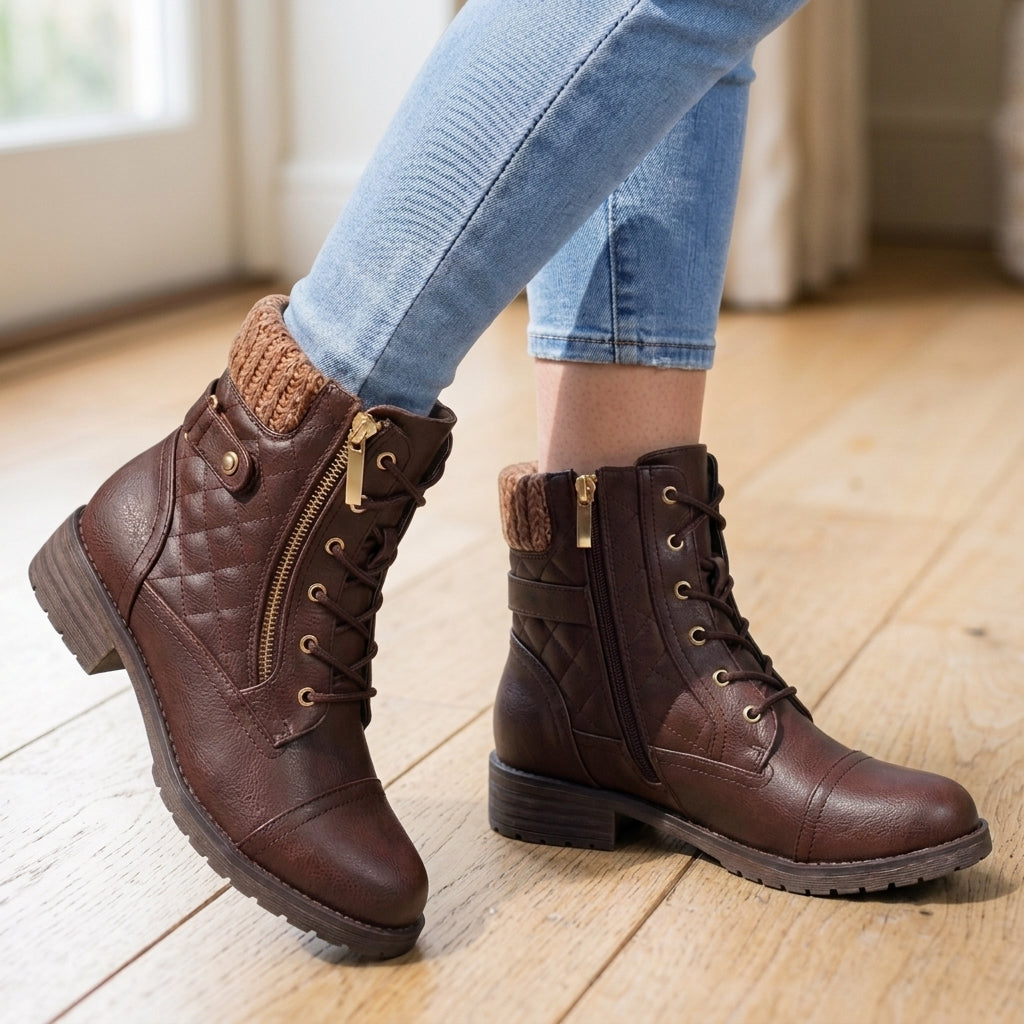 Women's Boots Quilted Lace-Up Ankle – view 3