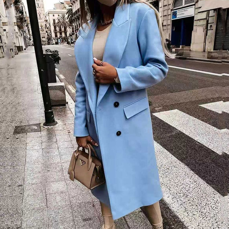 Women's Oversized Longline Coat with a Button Front and Pockets – view 5