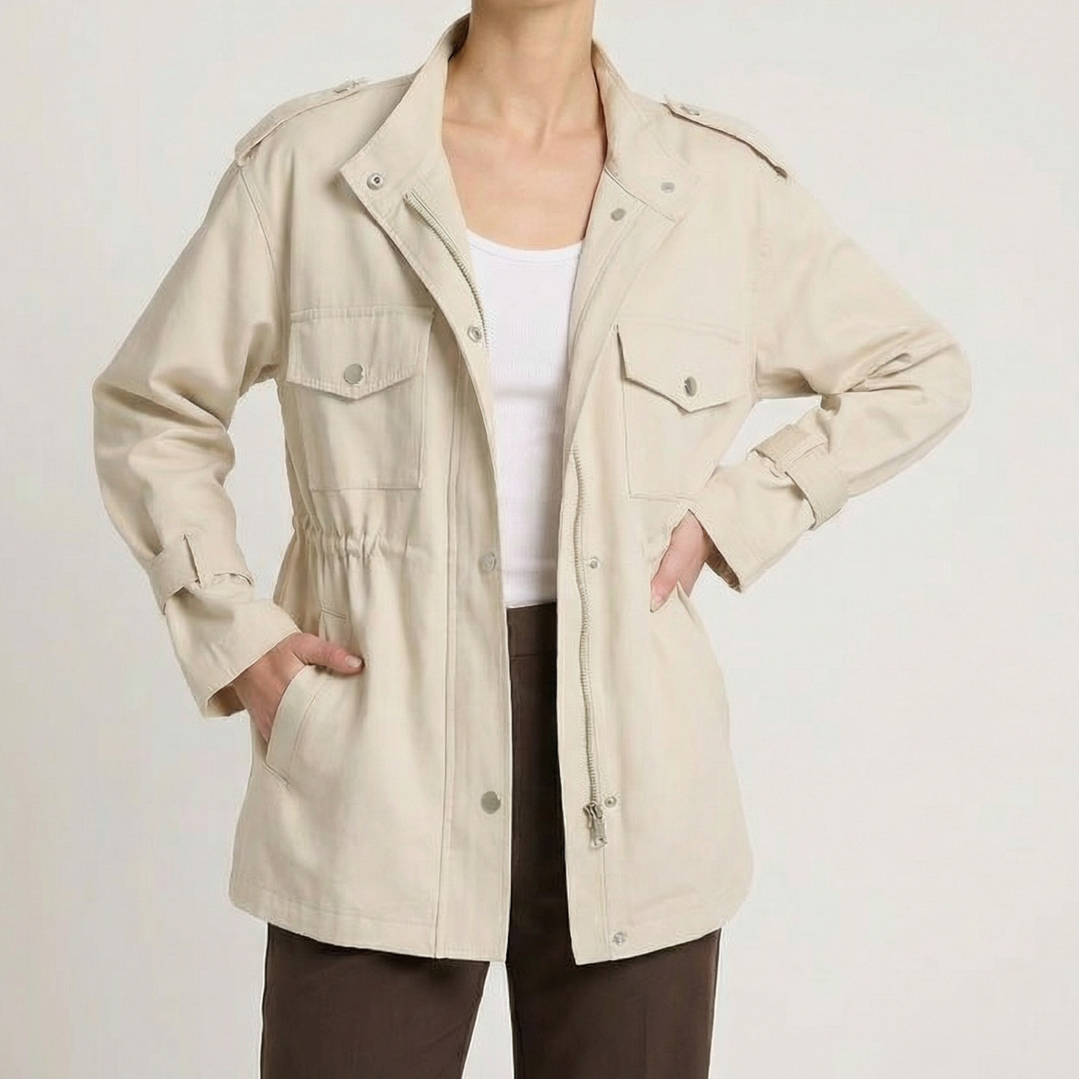 Women's Button-Up Utility Jacket