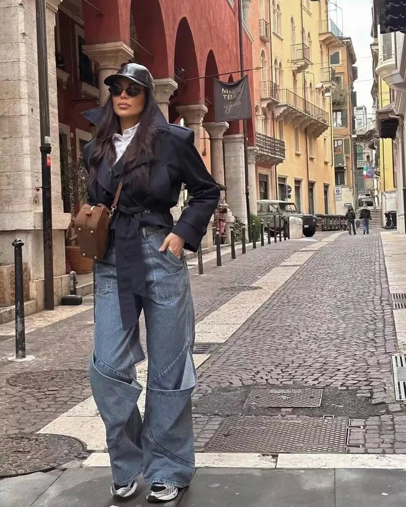 Louise - Trench coat classico da donna con cintura e colletto con revers