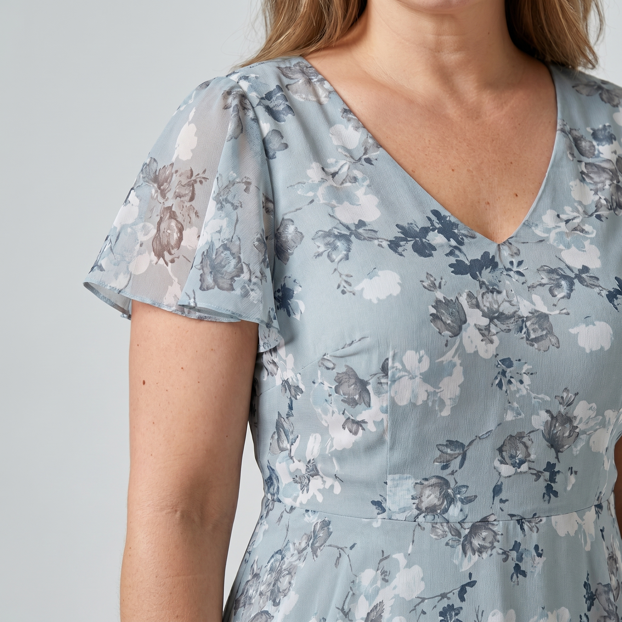 Rochie maxi de cocktail pentru femei, cu imprimeu floral și mâneci fluture
