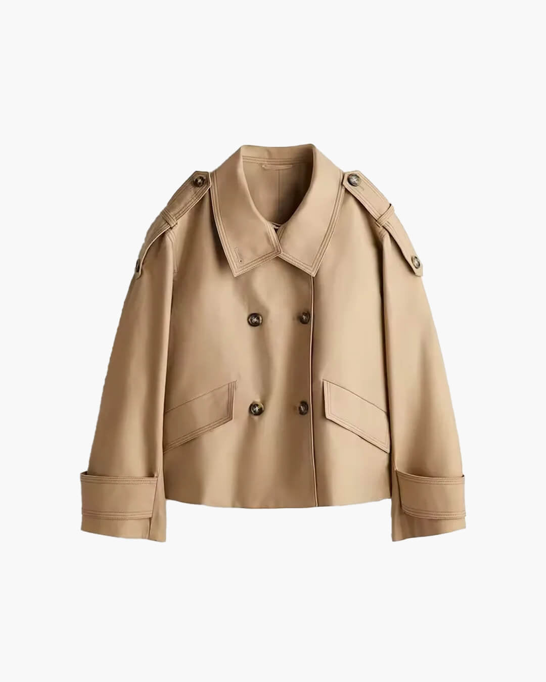 Cassie - Trench corto da donna con collo rialzato