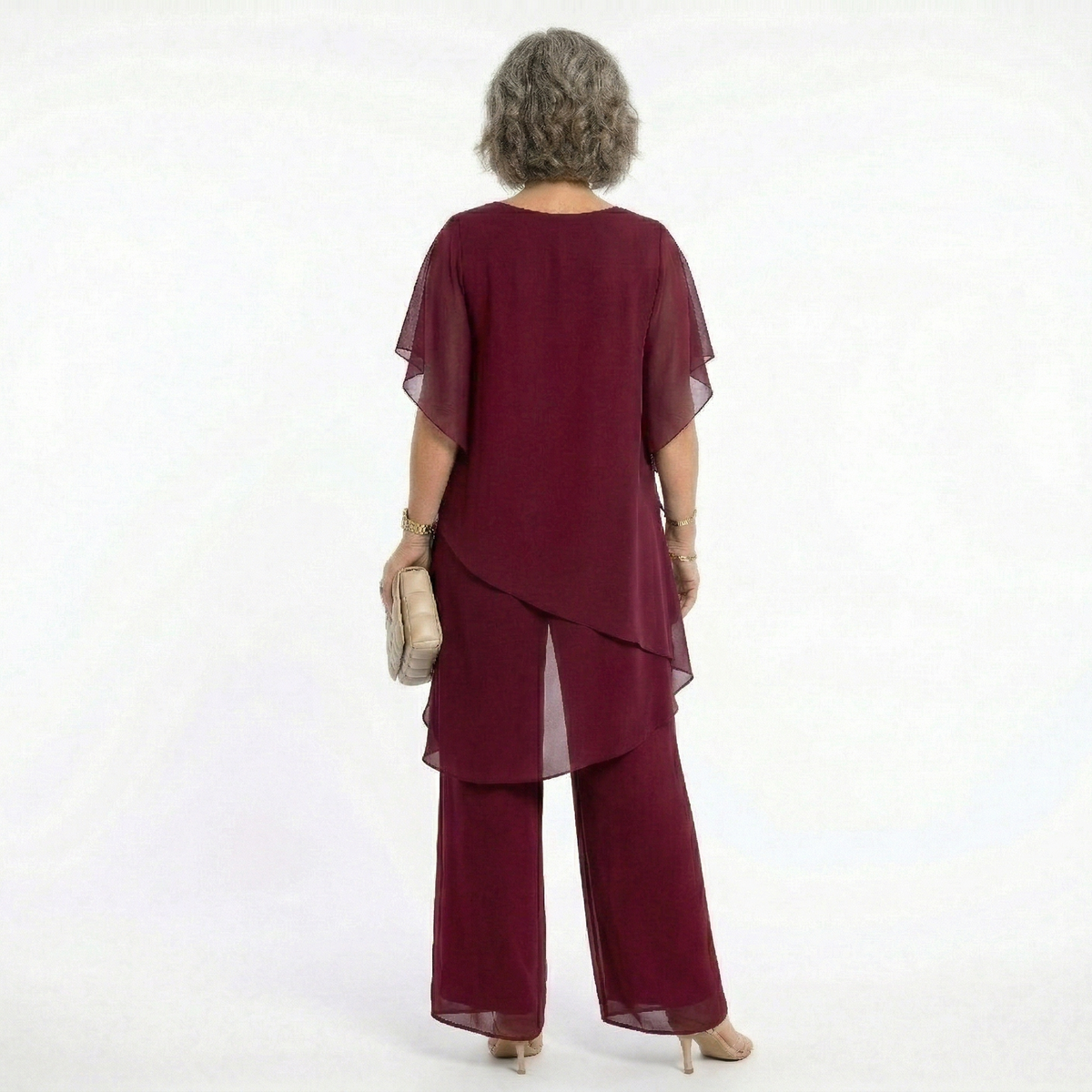 Elegant Women's Ceremony Outfit with Asymmetrical Tunic – view 13