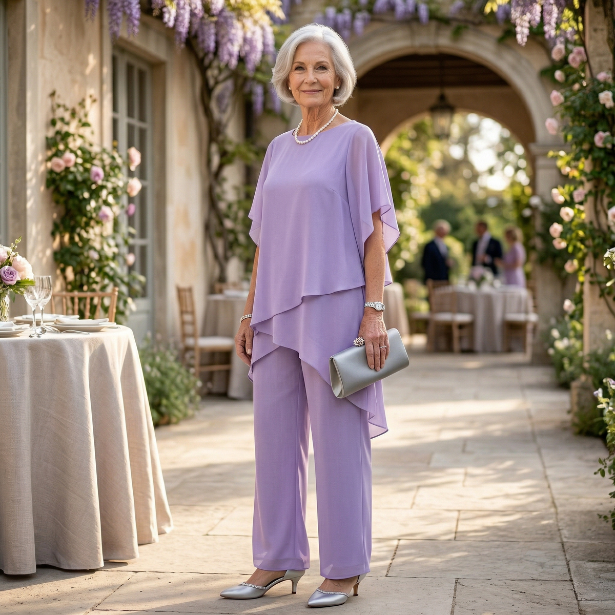Elegant Women's Ceremony Outfit with Asymmetrical Tunic – view 18