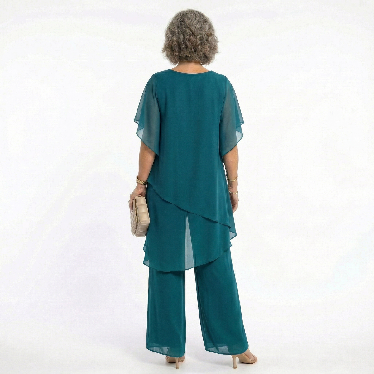 Elegant Women's Ceremony Outfit with Asymmetrical Tunic – view 9