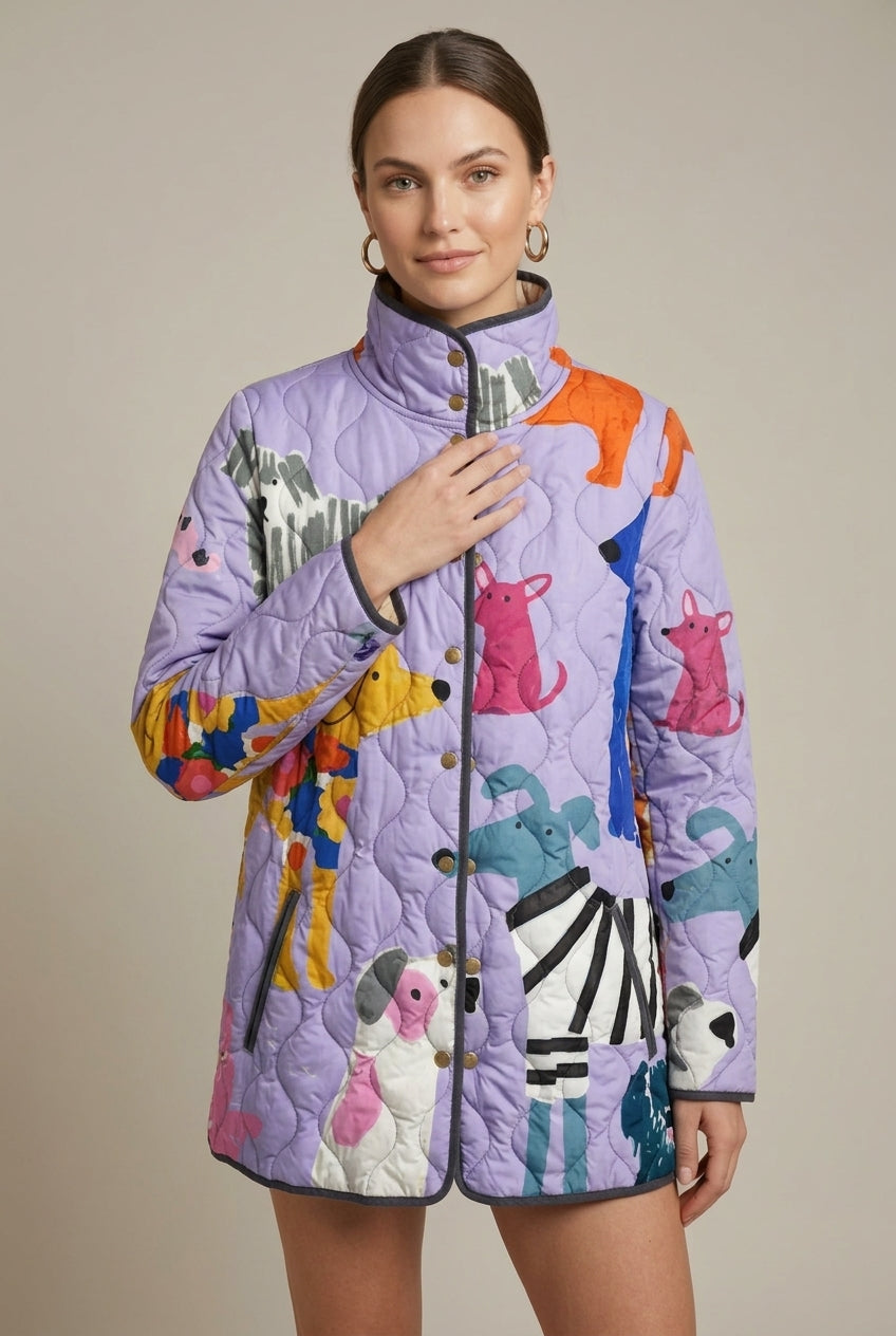 Women's Floral Puffer Jacket Reversible – view 4