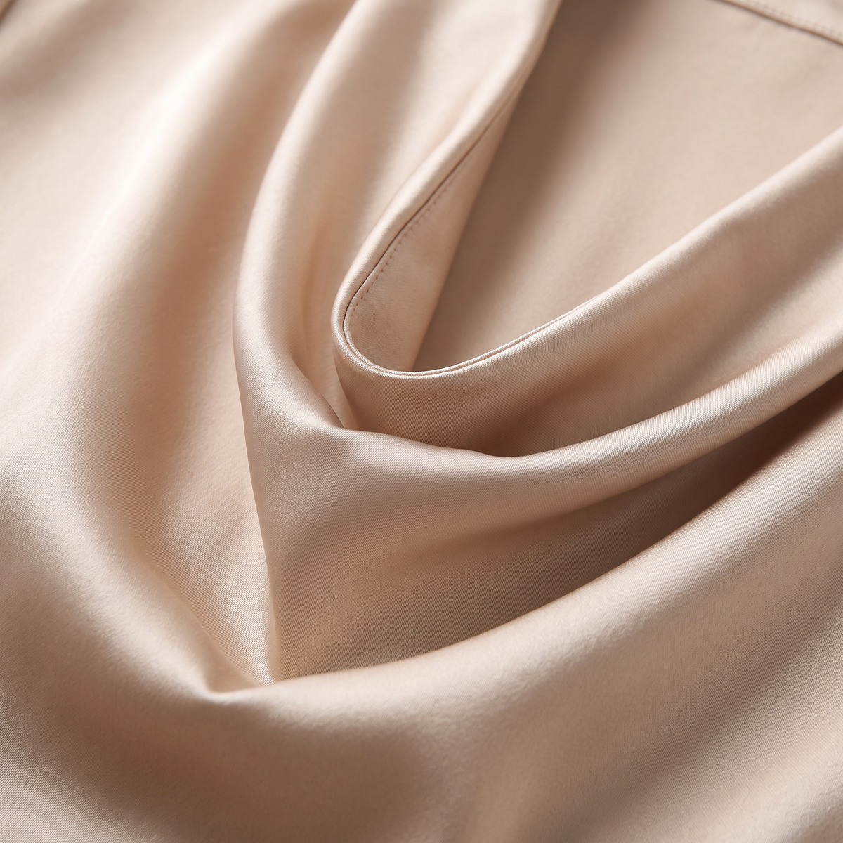 Women's Floral Satin-Effect Blouse with Cowl Neck