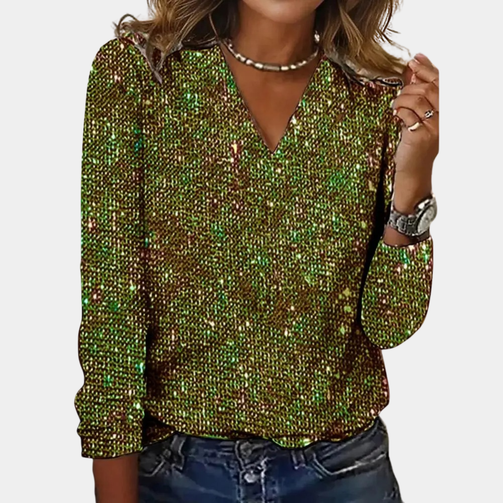 Women's Flowing Blouse with V Neckline - photo 2