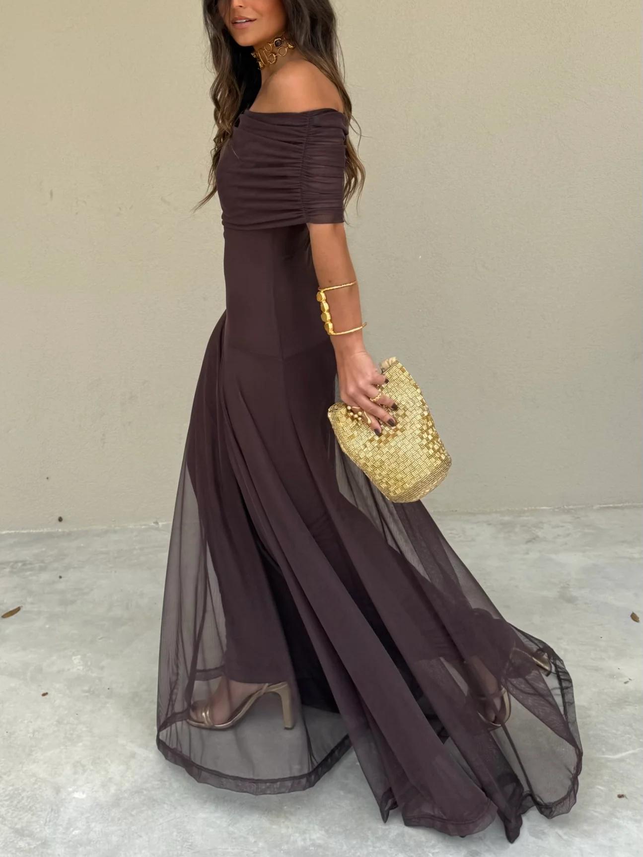 Women's Formal Long Dress with Sheer Layer - photo 4