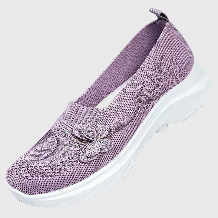 Quilla - Women's Knit Slip-On Shoes with Embroidered Detail