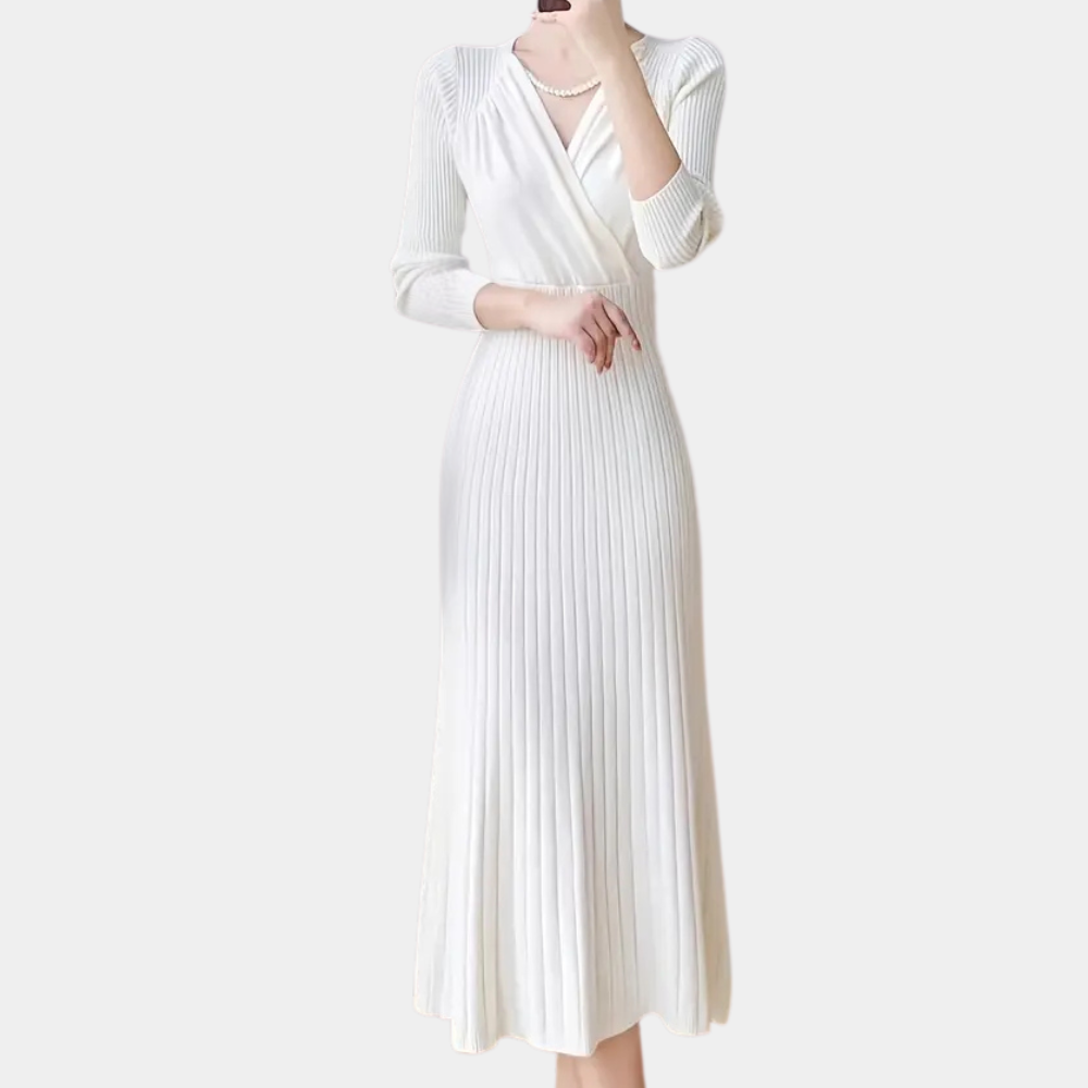 Vicky – dámské pletené šaty s elegantním splýváním