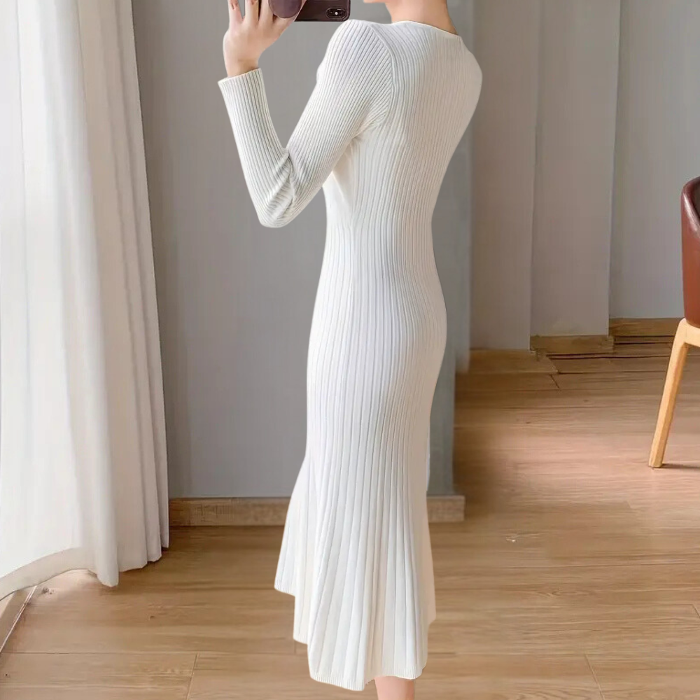 Vicky – dámské pletené šaty s elegantním splýváním