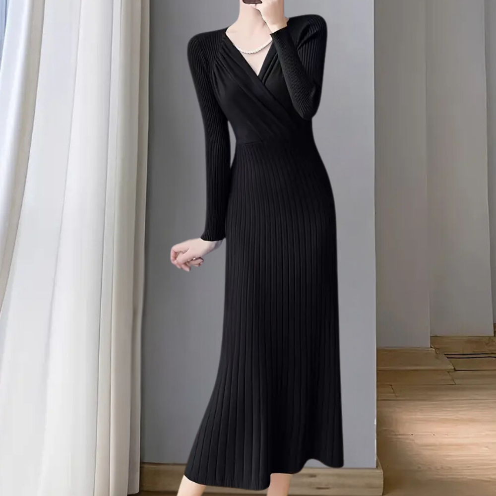 Vicky – dámské pletené šaty s elegantním splýváním