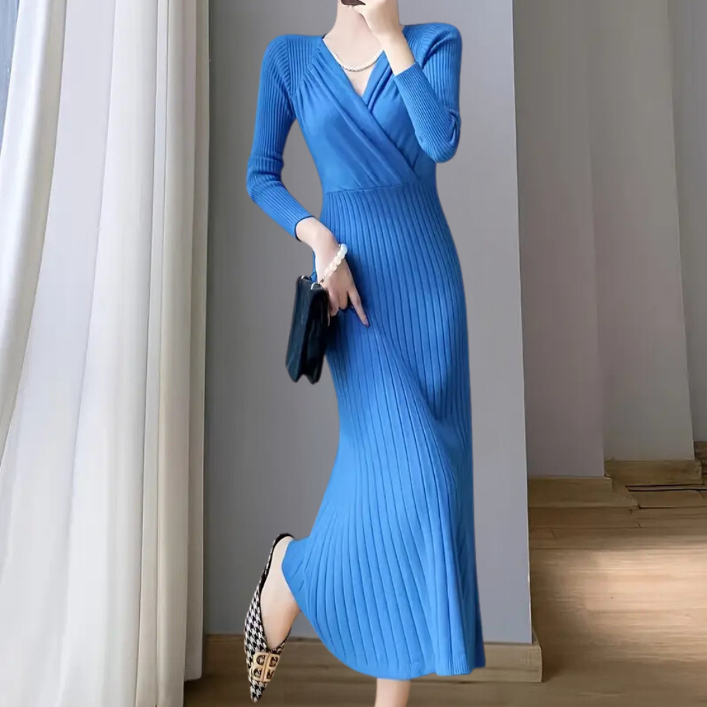 Vicky – dámské pletené šaty s elegantním splýváním