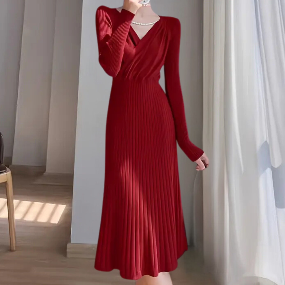 Vicky – dámské pletené šaty s elegantním splýváním