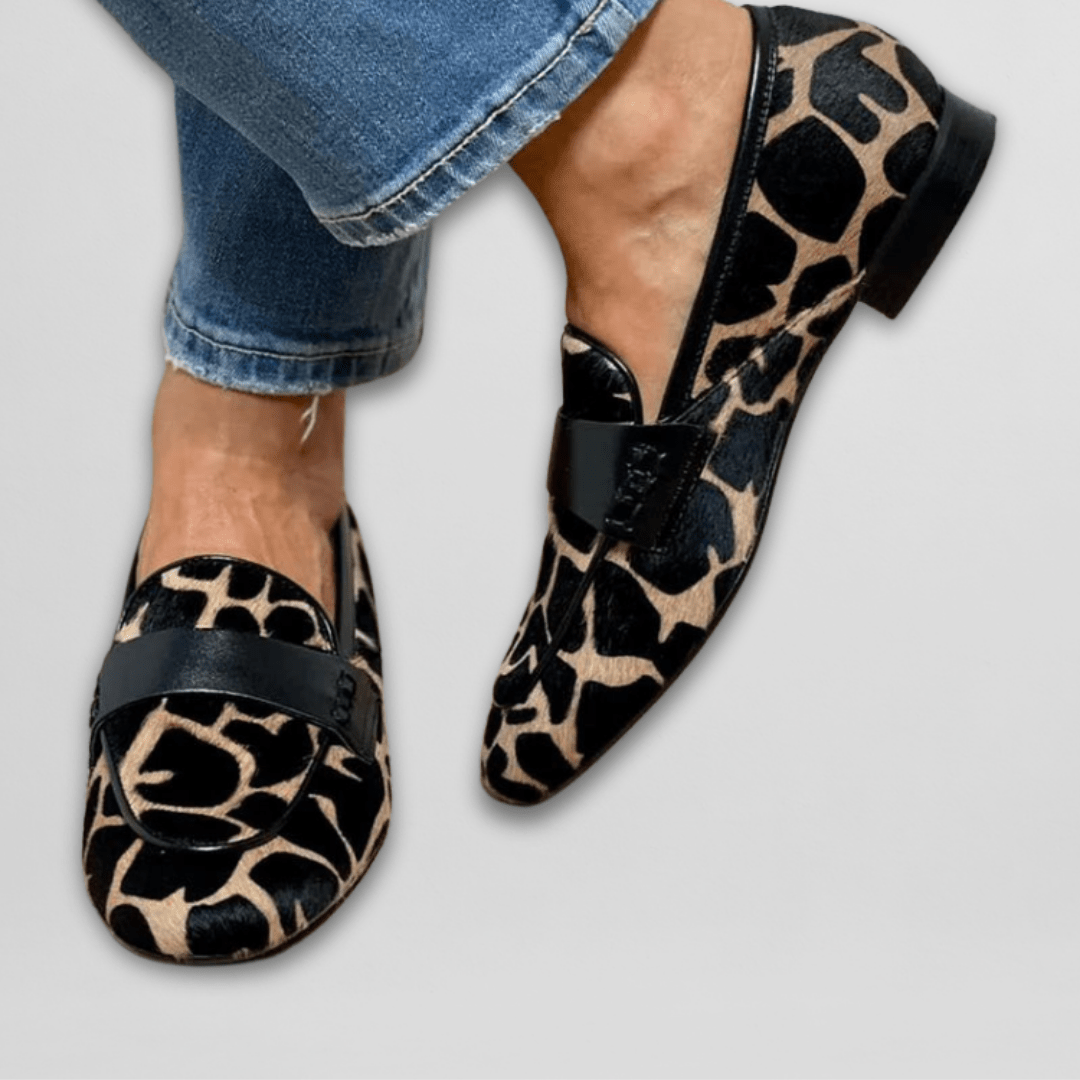 Dawn – Mocasini ortopedici de susținere pentru femei, cu imprimeu leopard