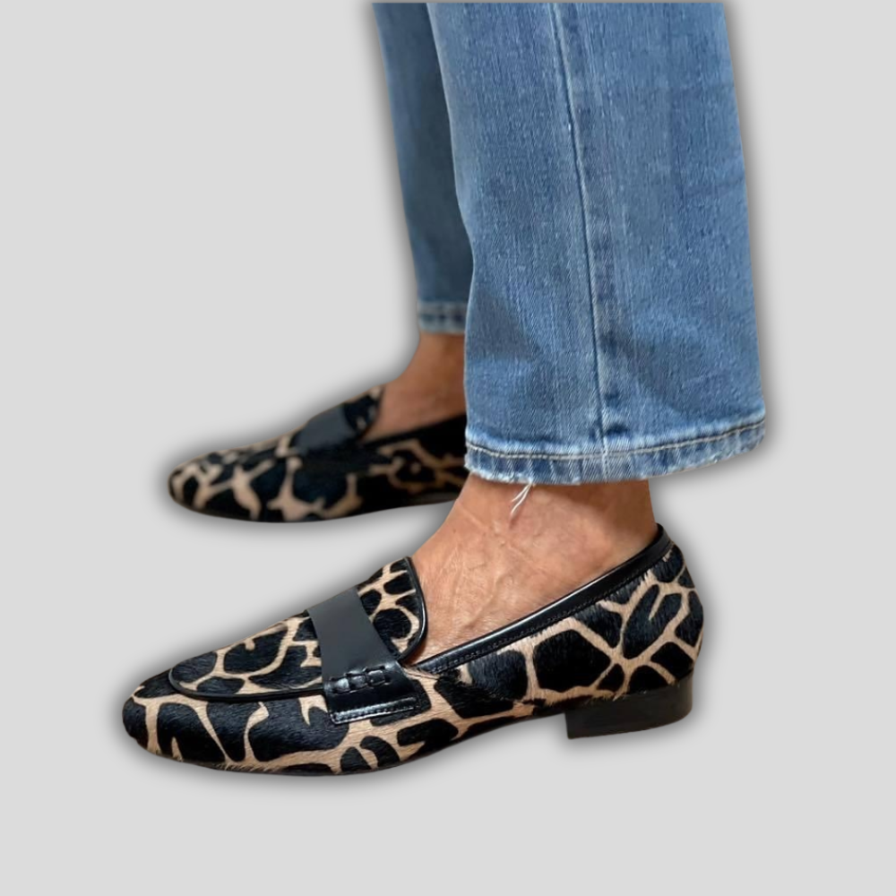 Dawn – Mocasini ortopedici de susținere pentru femei, cu imprimeu leopard